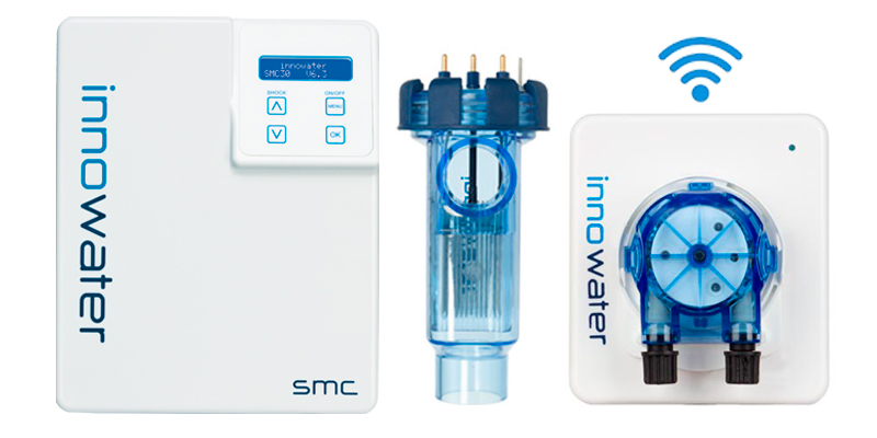 clorador salino, célula electrolítica y controlador pH, de las novedades 20023 de Innowater